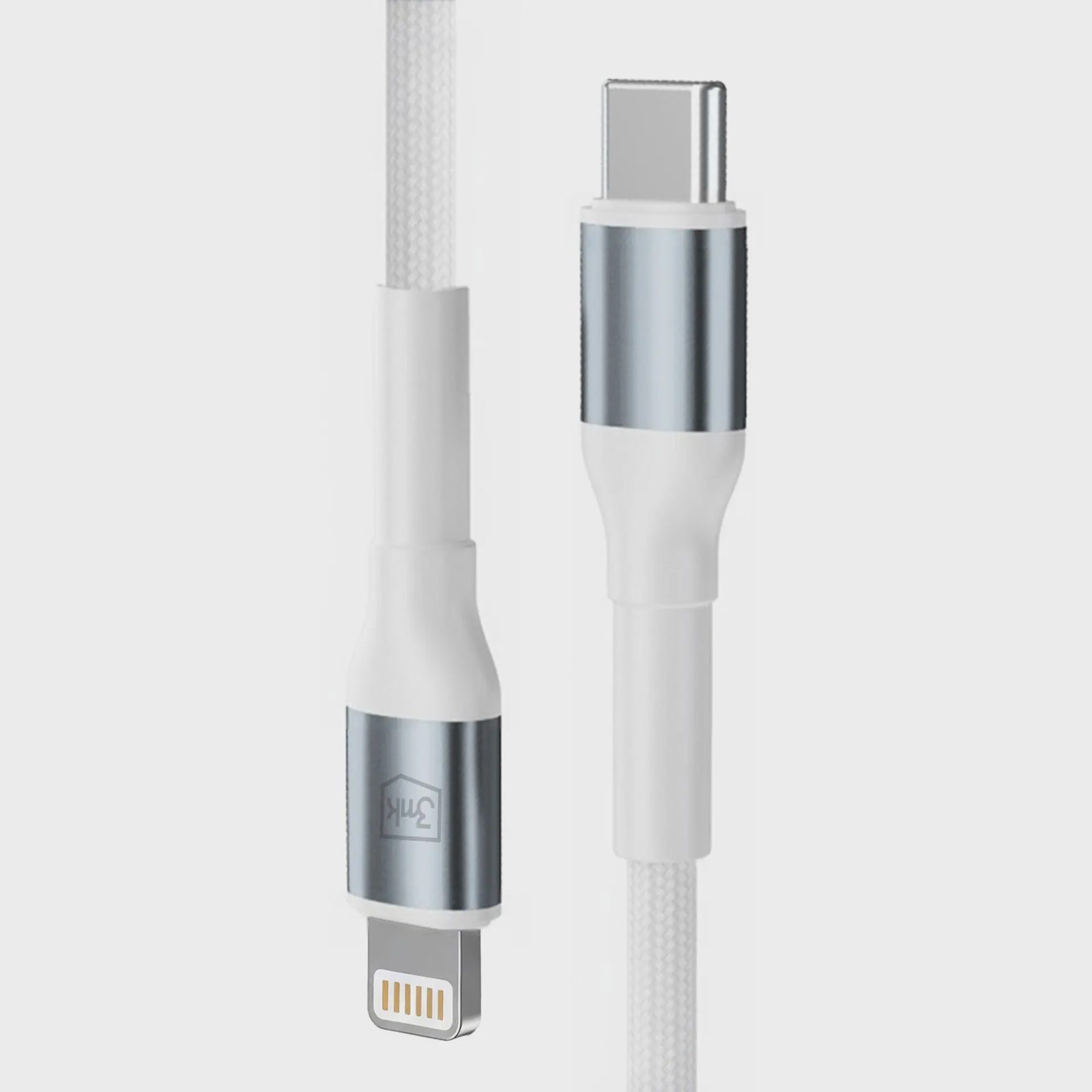 3mk Hyper Cable N-SERIES USB-C / Lightning 3 m PD 3.0 9 V/3 A 27 W – vit, bild 3