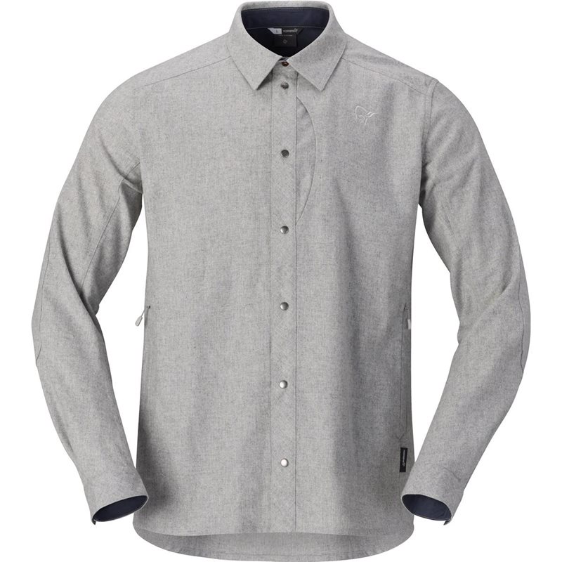 Norrøna Tamok Wool Plain Shirt M'S Drizzle Melange - S