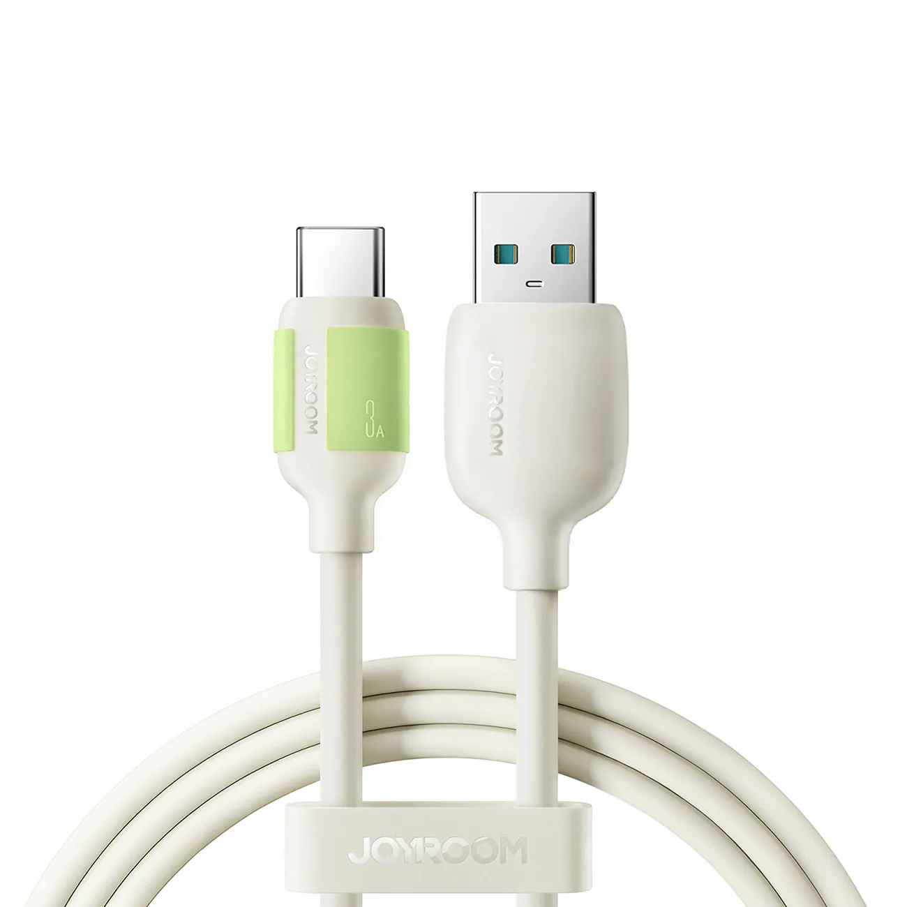 Joyroom S-A53 3A USB-A - USB-C-kabel med fluorescerande spets 1,2m - Beige
