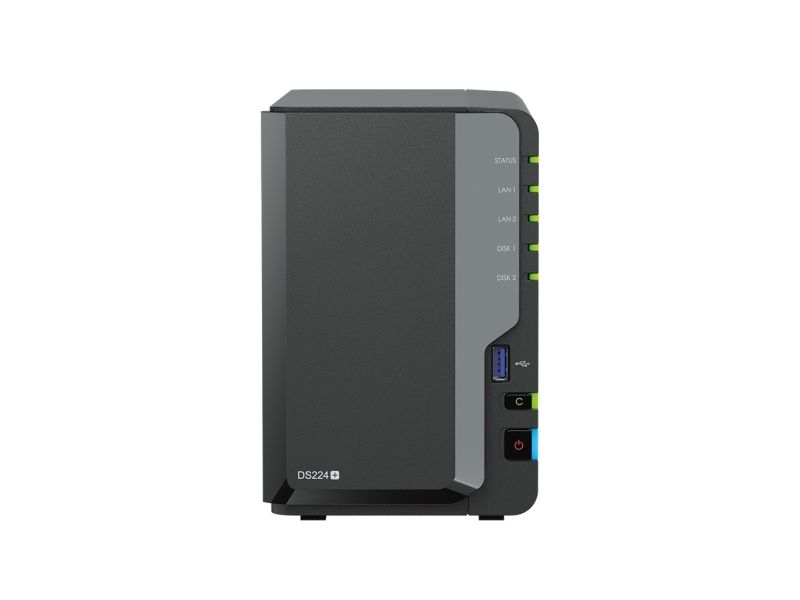 Synology DiskStation DS224+ NAS 2-fack 8 TB Seagate IronWolf 2x 4 TB hårddiskar