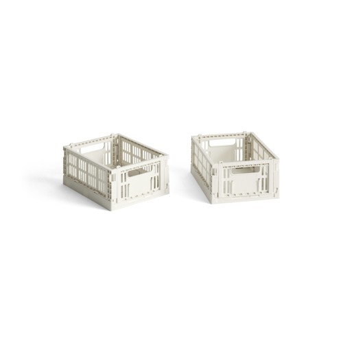 HAY - Set med 2 Colour Crate Mini Förvaringslådor (Bruten Vit)