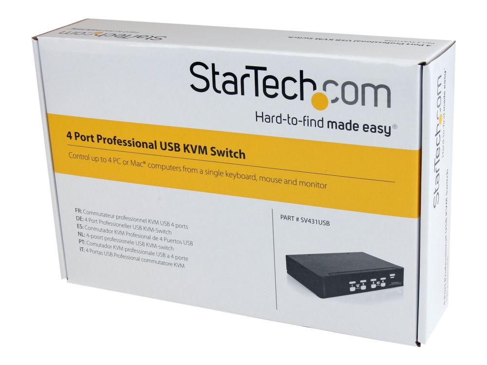 StarTech.com Professionell VGA USB Kvm-switch med 4 portar och hubb