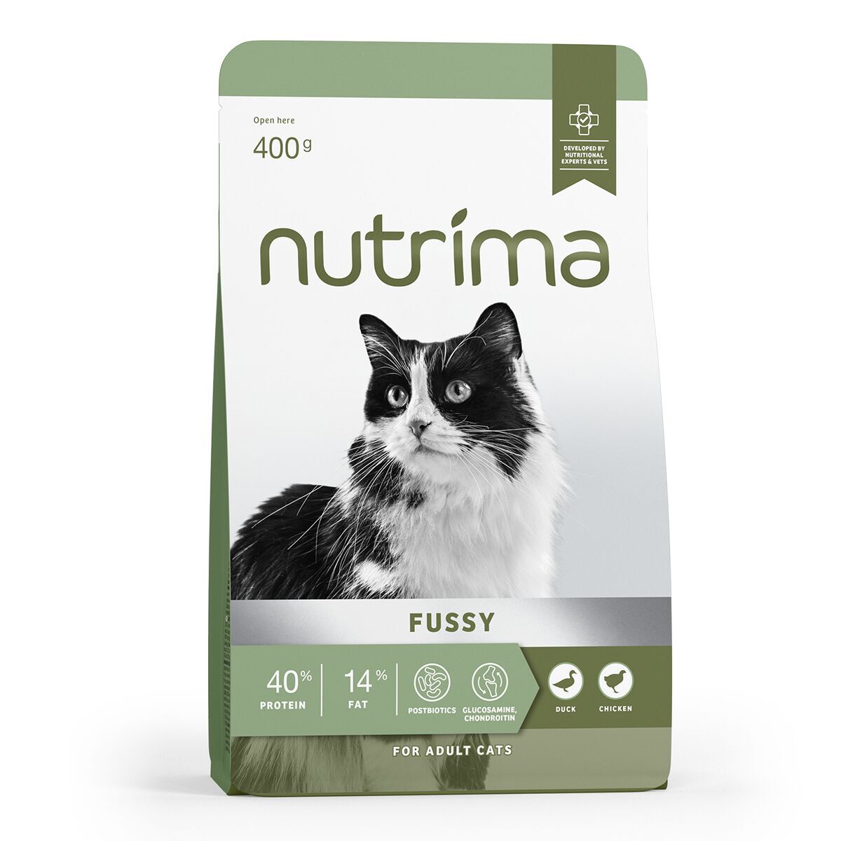 Nutrima Cat Adult Fussy Duck & Chicken Torrfoder till Katt 400g