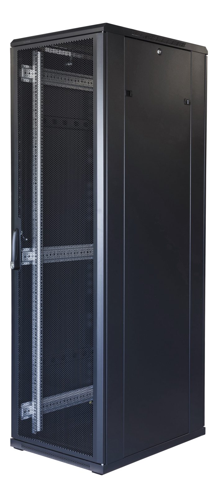 Toten G3 19" rack, 42U, 600x800, perforerad dörr - svart, bild 2