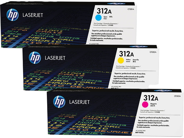 HP 312A CYM Multipack Cyan/Gul/Magenta, 3x2700 sidor, bild 3