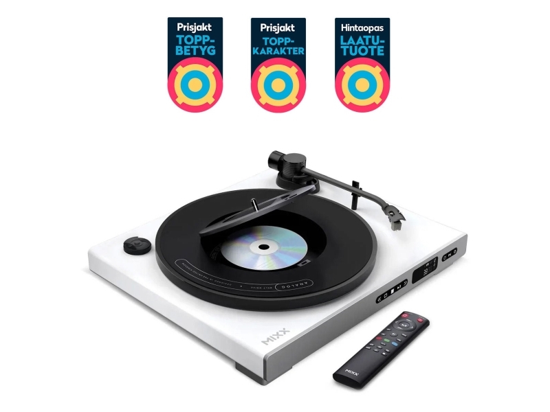 Mixx Analog Plus automatisk skivspelare och CD-spelare, vit