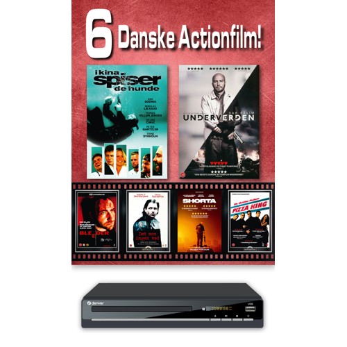6 Danske Action Brag & Denver DVD maskine - (DVD)