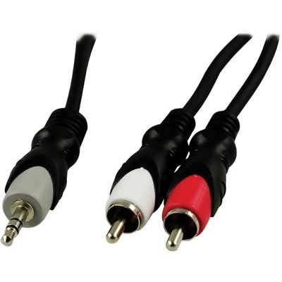 Deltaco Förlängningskabel 3,5mm ha till 2x RCA ha 3m Svart