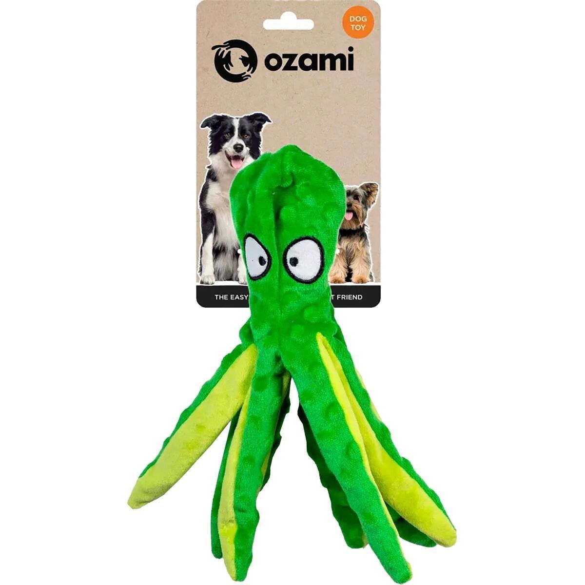 Ozami Prasslande Hundleksak Bläckfisk 33 cm Grön