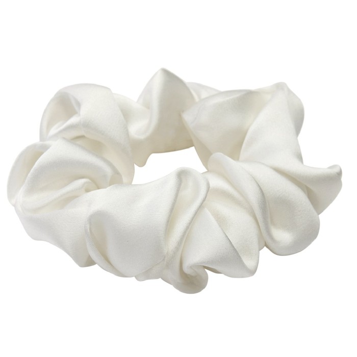Lenoites Mulberry Silk Scrunchie White 1 pcs