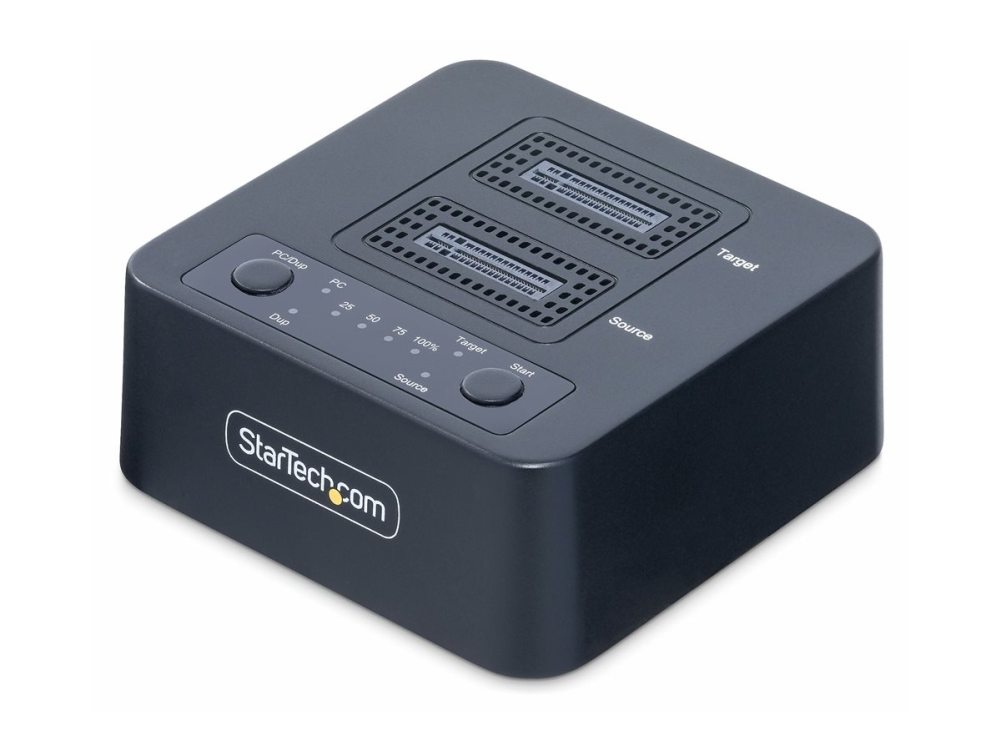 StarTech.com 1:1 Standalone M.2 NVMe Drive Duplicator and Dock - Halvledarenhet/hårddiskduplikator - 2 fack (PCIe (NVMe)) - TAA-kompatibel