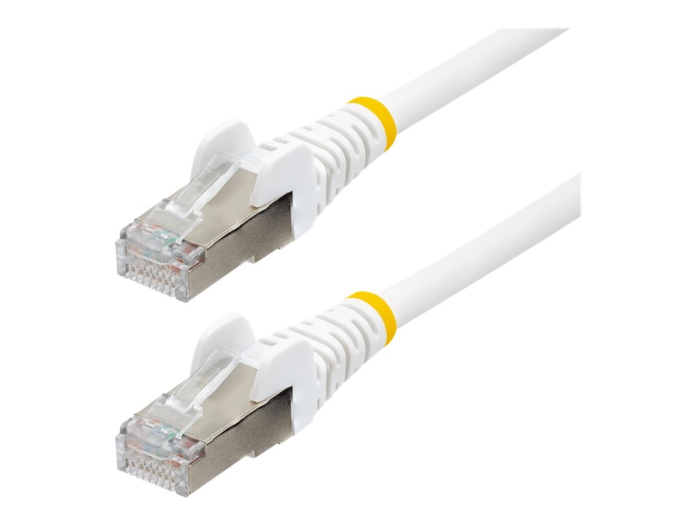 StarTech.com 1m CAT6a Ethernet Cable - White - Low Smoke Zero Halogen (LSZH) - 10GbE 500MHz 100W PoE++ Snagless RJ-45 w/Strain Reliefs S/FTP Network Patch Cord - Patch-kabel - RJ-45 (hane) till RJ-45 (hane) - 1 m - S/FTP - CAT 6a - IEEE 802.3bt - halogenfri, formpressad, hakfri, tvinnad - vit
