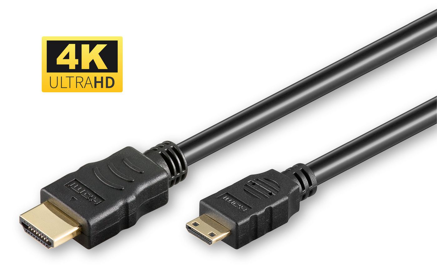 HDMI till Mini HDMI-kabel, 4K@30Hz, MicroConnect, 2 meter - Svart, bild 2