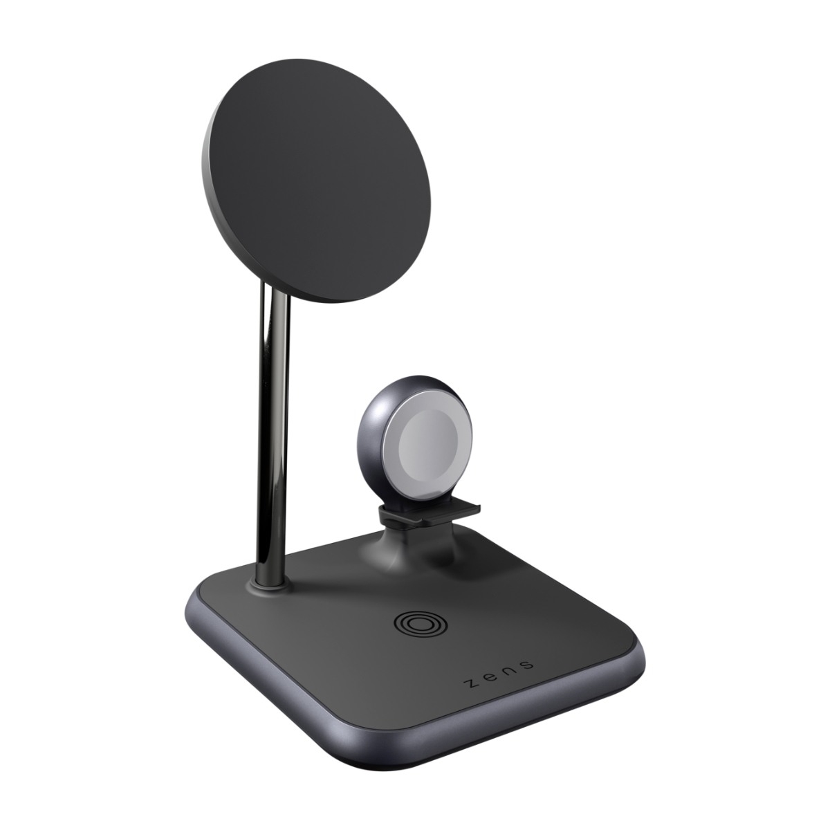 Zens 4-In-1 Magnethållare + klocka trådlös laddare, svart
