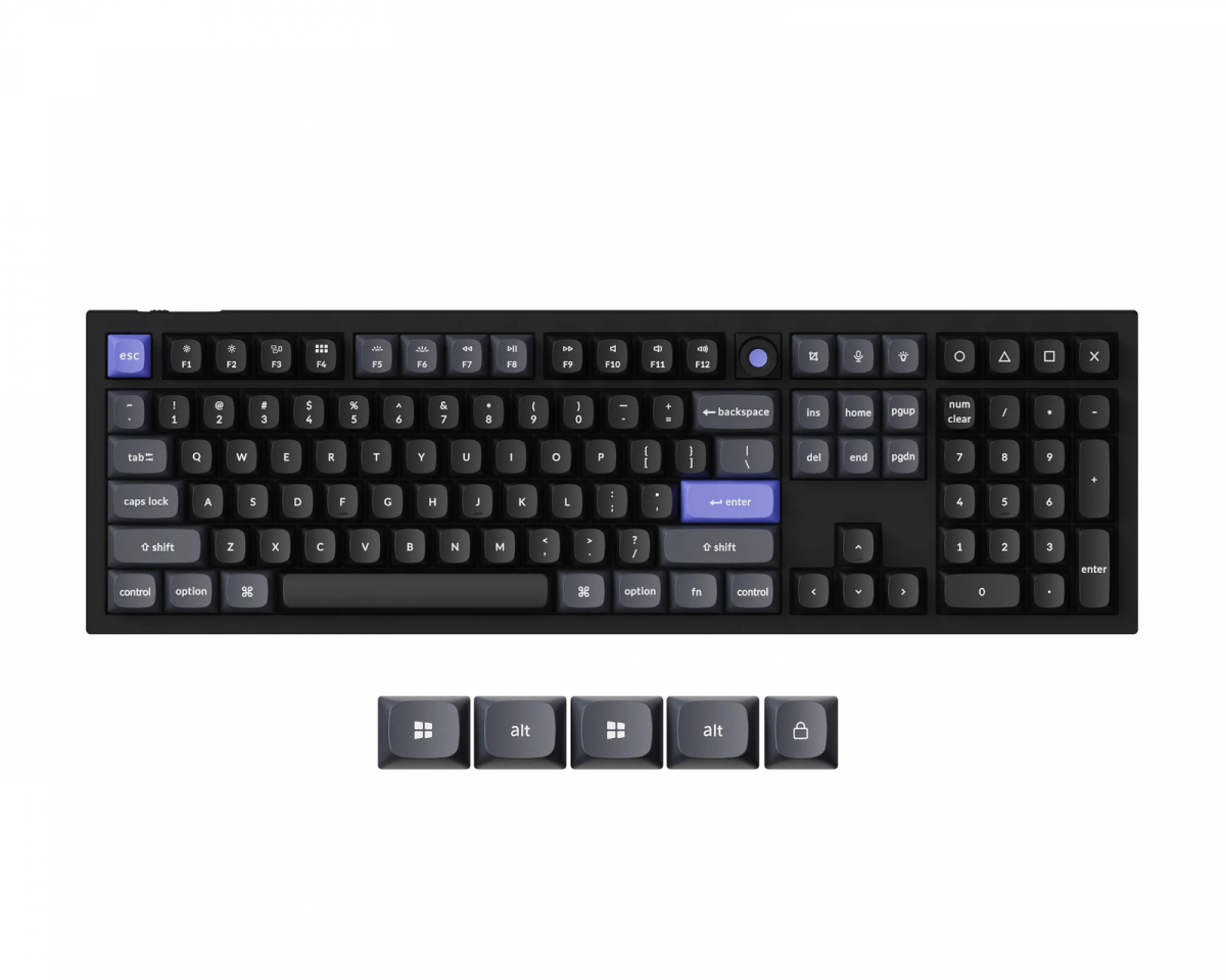 Keychron Q6 HE 8K Hotswap Knob ISO Tangentbord - Svart [Lime Magnetic Switch]