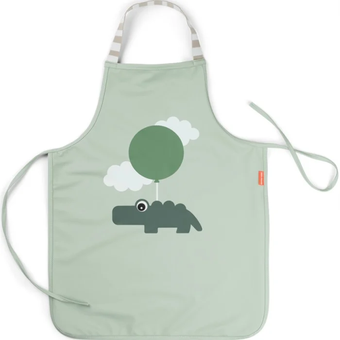 Done by Deer Waterproof Kids Apron Happy Clouds, Green