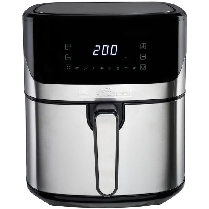 ProfiCook PC-FR 1294 H, Varmluftsfritös, 9 l, Single, Svart, Silver, Fristående