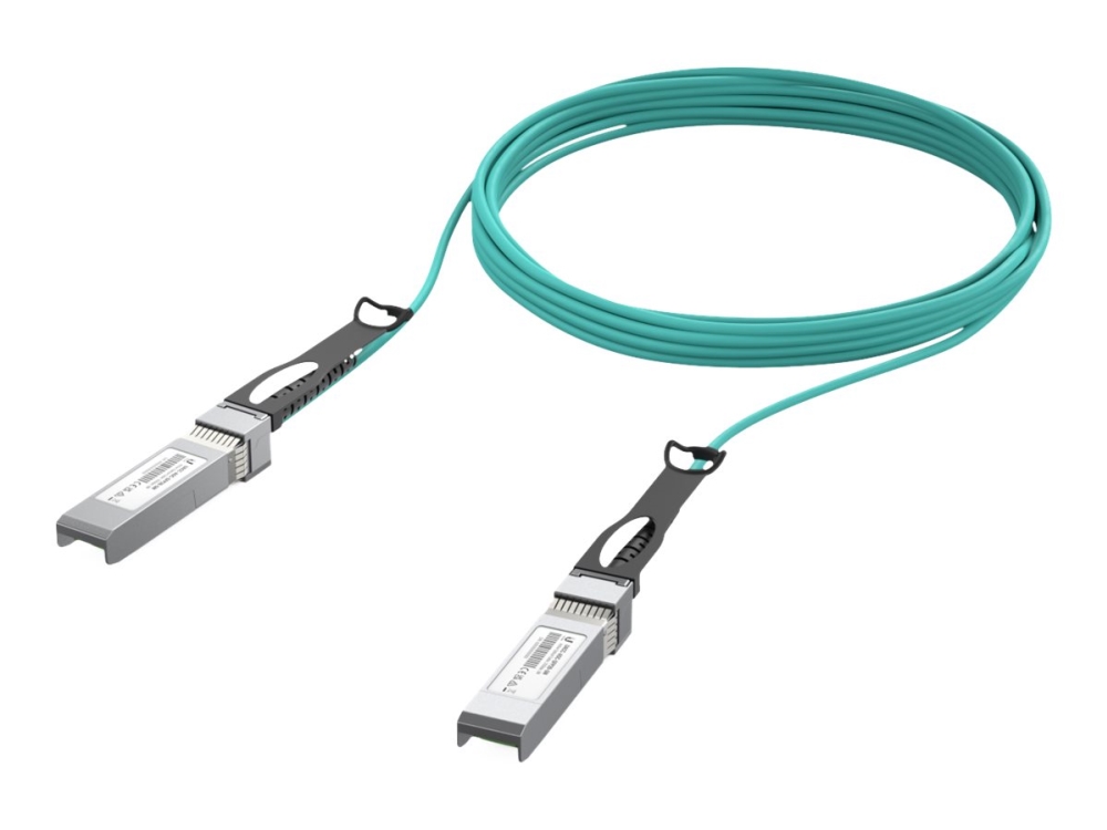 Ubiquiti - 10GBase-AOC direct attach cable - SFP+ till SFP+ - 5 m - 3 mm - fiberoptisk - Active Optical Cable (AOC) - havsblå