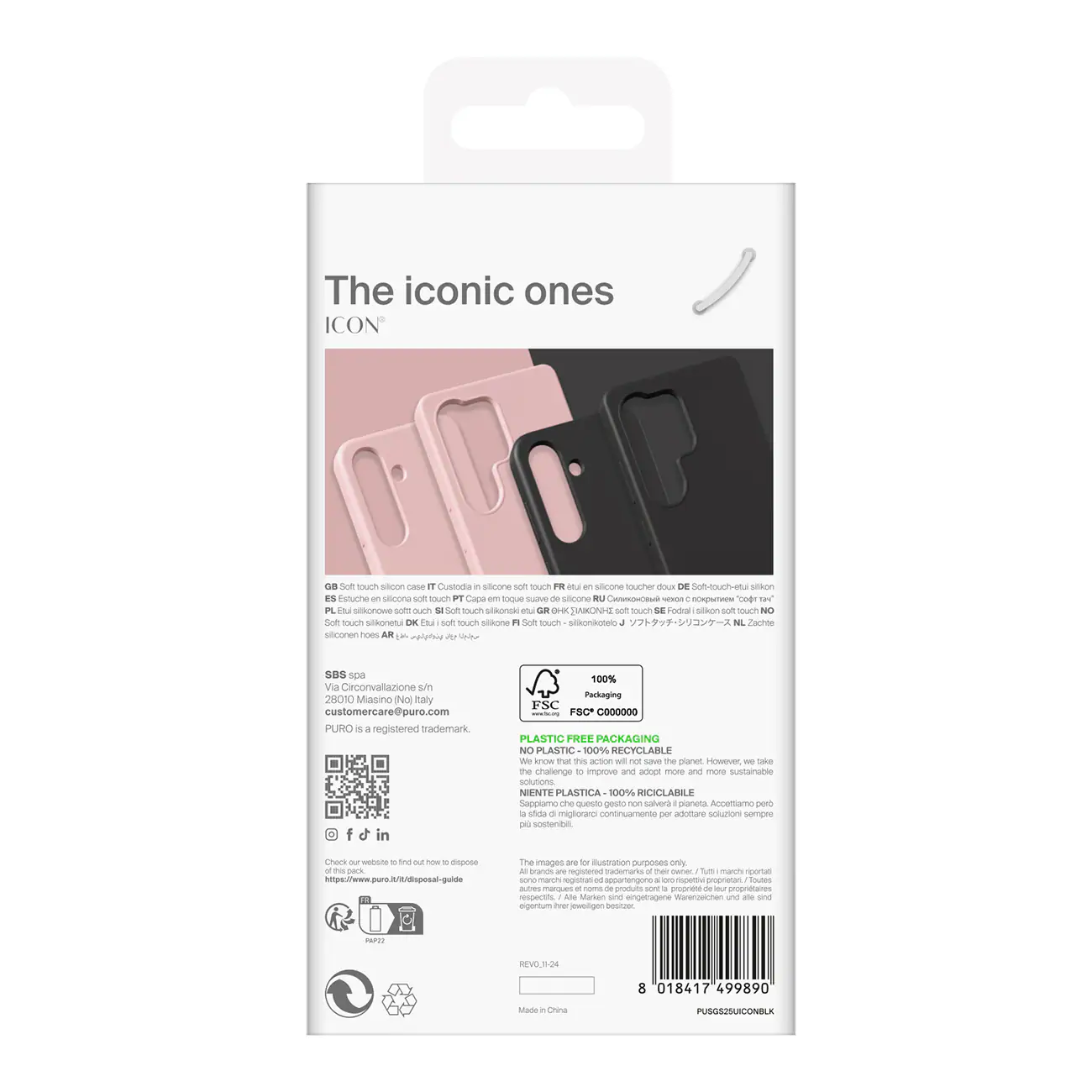 Puro Samsung Galaxy S25 Ultra Icon silikonfodral, svart, bild 4