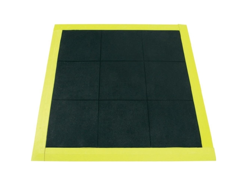 COBA Europe ST010001 Solid Fatigue Step halkskyddsmatta (L x B x H) 0,9 m x 0,9 m x 18 mm svart/gul