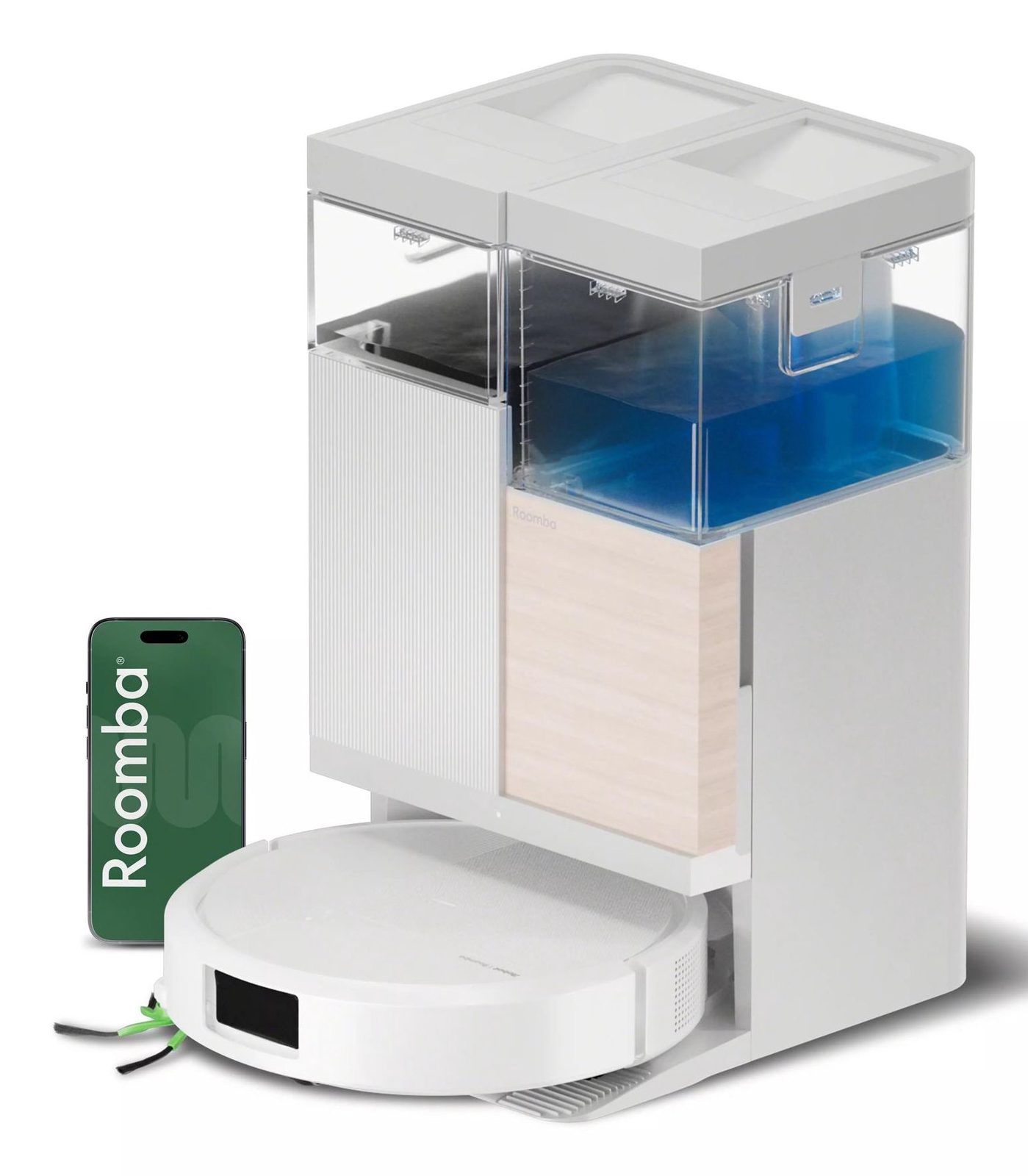 iRobot Roomba Plus 575 Combo robotdammsugare med mopp, AutoWash Dock, vit