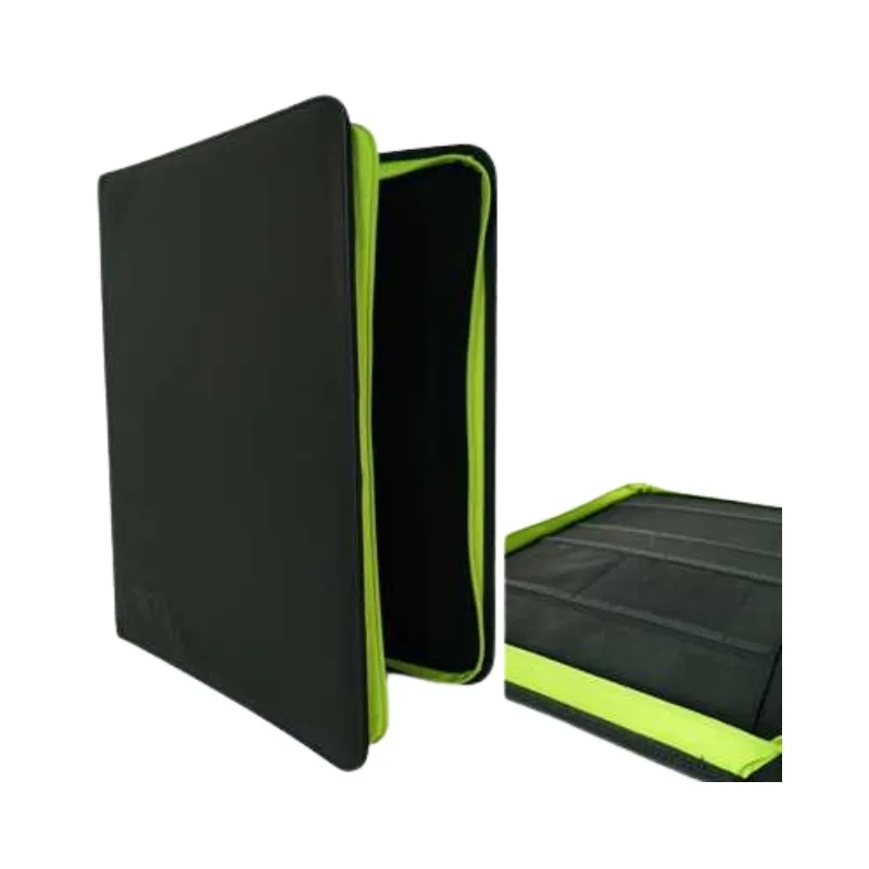 TcgLab 9-Pocket Zip Toploader & Slab Album – Leather Black (216 Toploader + 4 Graded Slab)