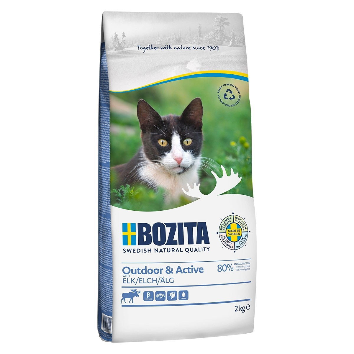 Bozita Outdoor & Active Elk Torrfoder till Katt 2 kg, bild 2