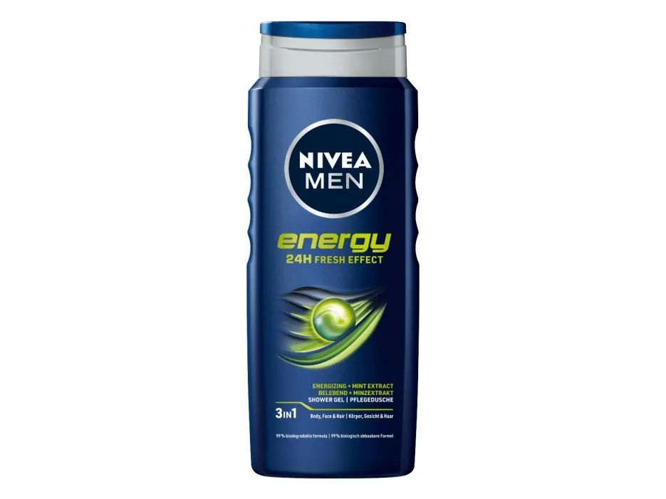 NIVEA Men Energy Shower Gel 500ml - 24H Fresh Effect