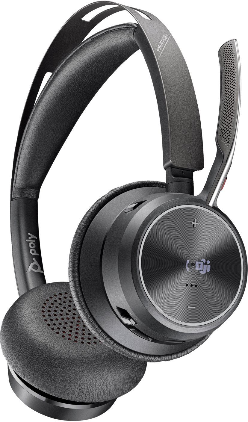 HP Poly Voyager Focus 2 headset, svart