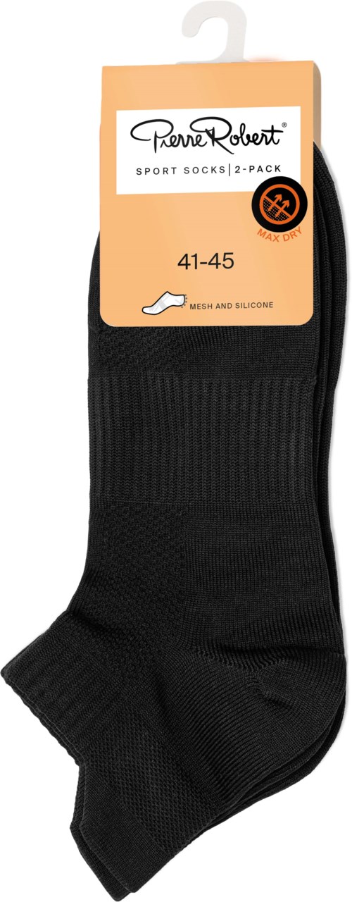 Pierre Robert Sport Ankle Socks Mesh & Silicone X2 Black 41-45