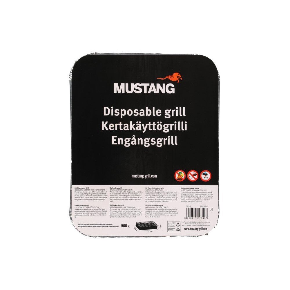 Mustang Engångsgrill: Perfekt för Picknickar & Festivaler, Inkluderar Briketter, bild 2