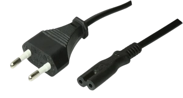 Strömkabel C7 Rak CEE 7/16 till 2-pin Svart 1.5 m