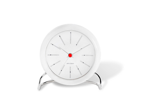 Arne Jacobsen – Bankers Bordsklocka – Ø11 cm – Vit, bild 2
