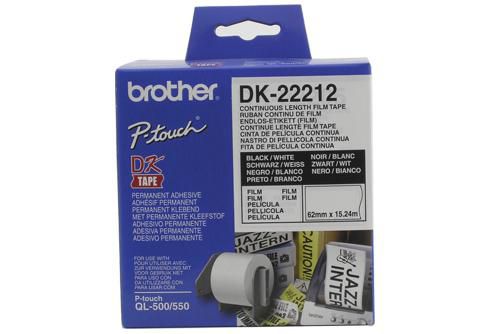 Brother Etiketter 62MMX15,24M, vit plastfilm, bild 3
