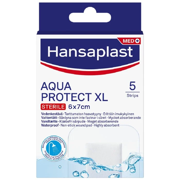 Hansaplast Aqua Protect XL plåster 6 x 7 cm, 5 st