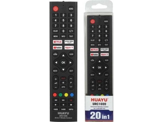 Pilot RTV Vega universalfjärrkontroll för TV LCD 20W1 URC1699 SMART, NETFLIX, YOUTUBE (LG, SONY, SAMSUNG, PHILIPS, PANASONIC, JVC, BEKO, THOMSON, VESTEL, GRUNDIG, HITACHI, HISENSE, HAIER m.fl.)
