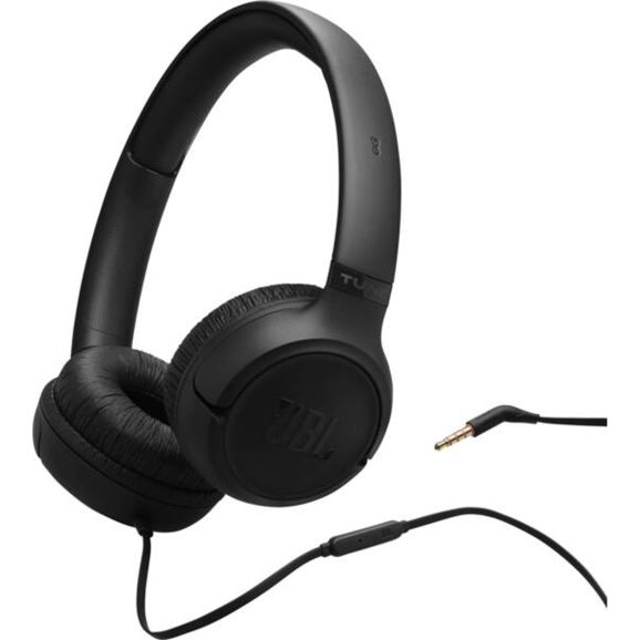 JBL Tune 530 hörlurar med kabel, svart