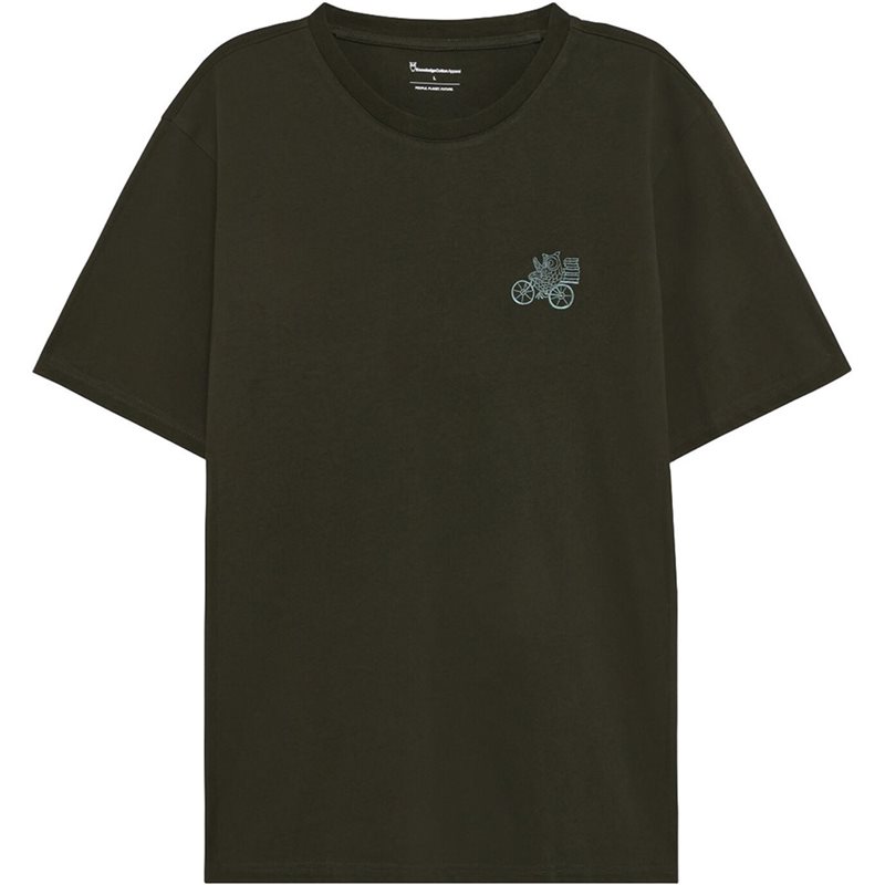 KnowledgeCotton Apparel Chest Embroidery T-shirt Forrest Night - S