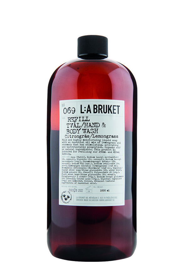 L:a Bruket Hand & Body Wash 069 Refill Lemongrass 1000 ml, bild 2