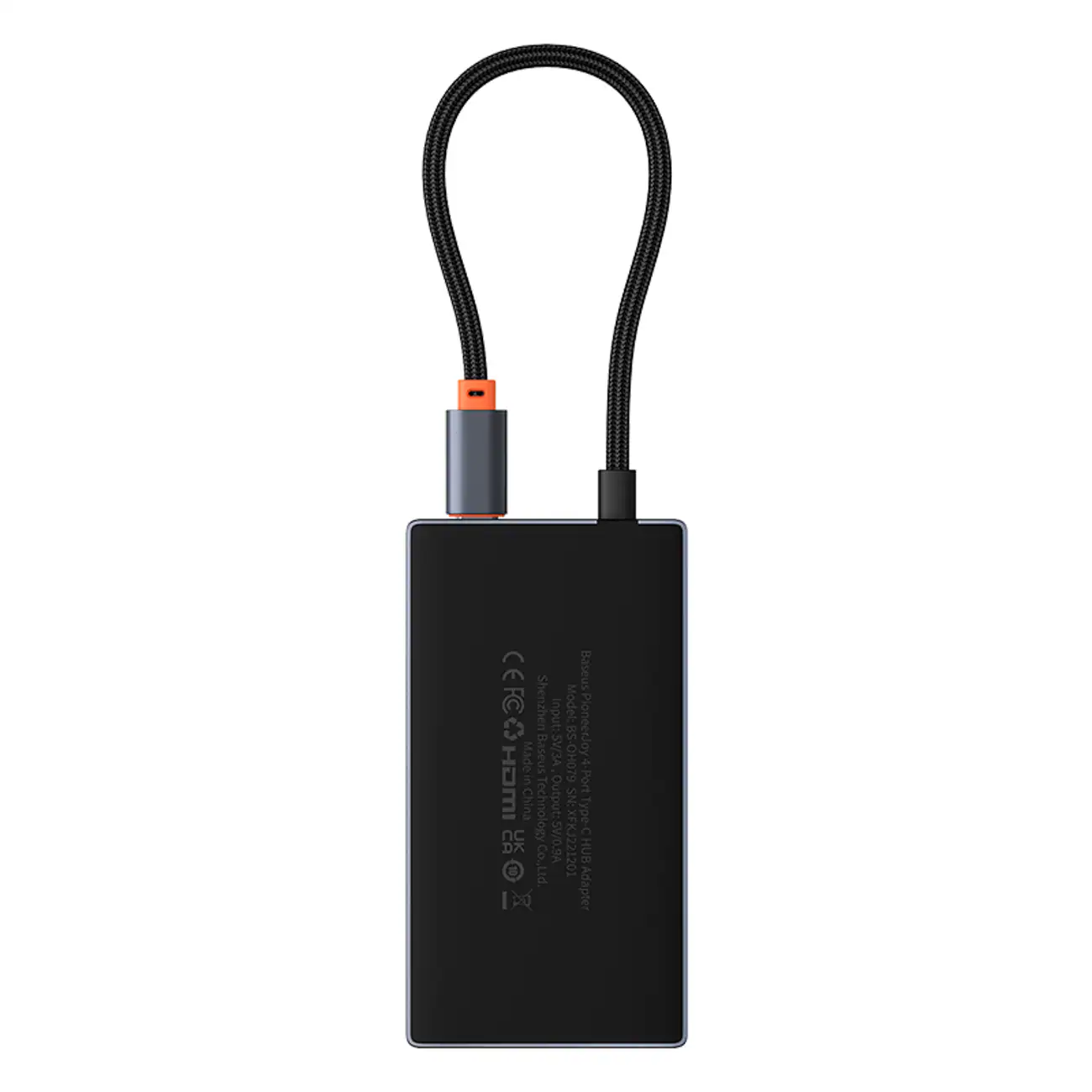 Baseus PioneerJoy 4xUSB-A 3.0 USB-C-hubb – grå, bild 2