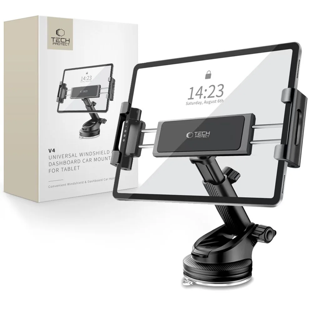 Tech-Protect V4 Car Tablet Holder för cockpitmontering - Svart