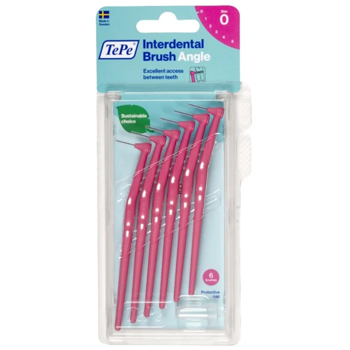 TePe Angle Interdental Brushes 0 Pink (0,4 mm) 6 pcs
