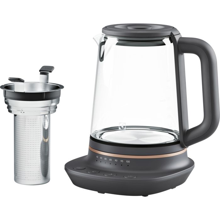 Electrolux E7GK1-8BP vattenkokare 2000 W 1,7 L justerbar termostat, svart/koppar
