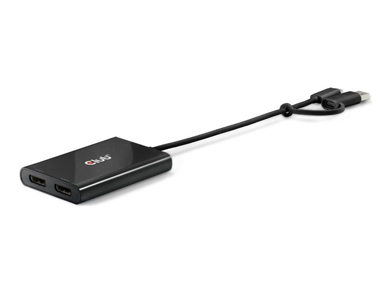 Club 3D - Videokort - USB-C, USB typ A (hane) till DisplayPort (hona) - 4K60Hz stöd