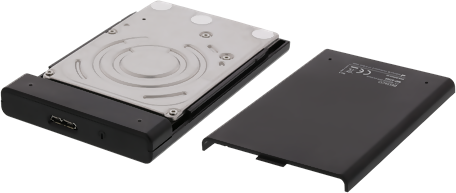 Externt kabinett 2.5" SATA till USB 3.1, Deltaco, skjutbar lucka - Svart