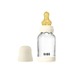 BIBS Glass Boheme Baby Bottle Round Latex 120 ml Slow Flow Ivory, bild 3