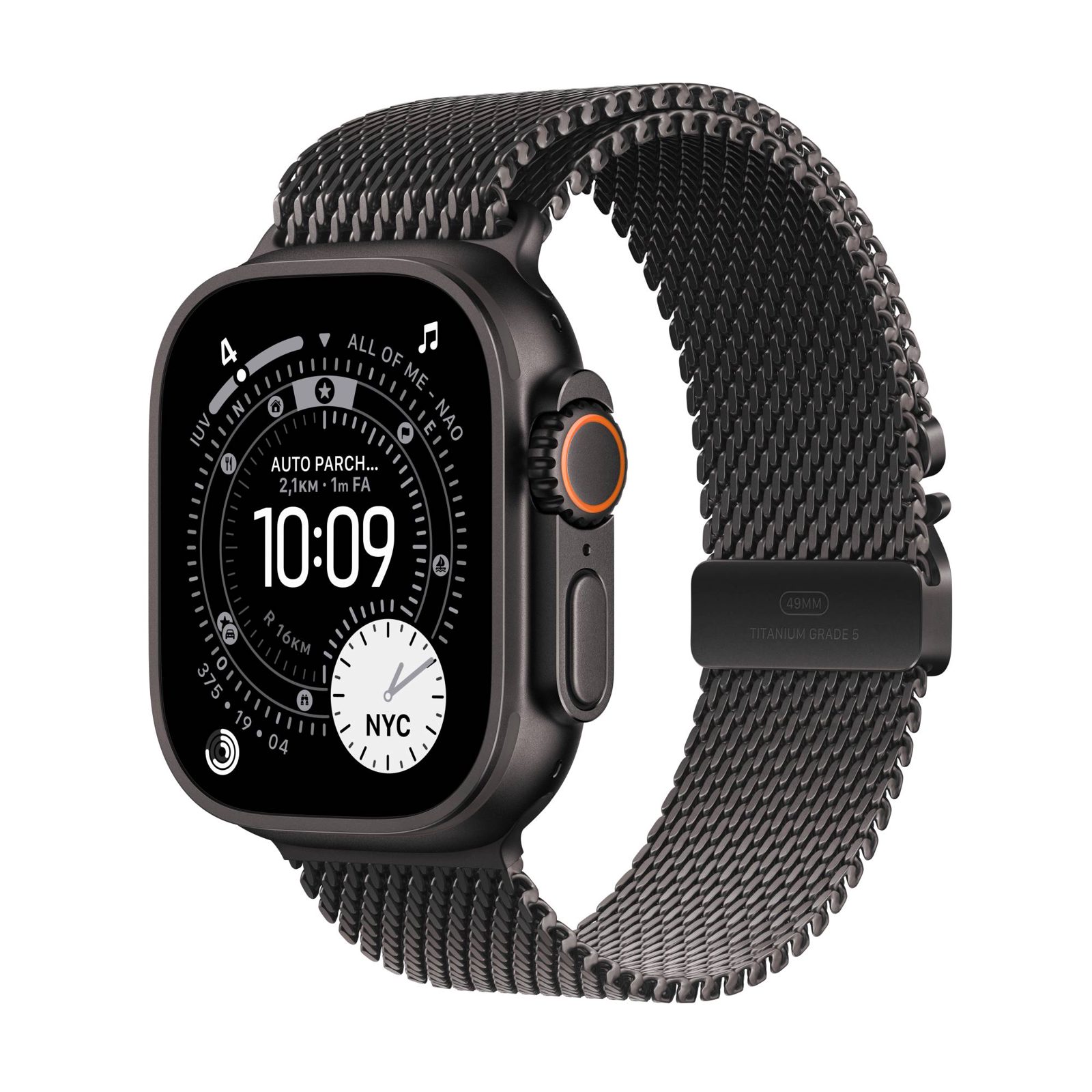 Apple Watch Ultra 3 GPS + Cell 49 mm svart titan, svart Milanesisk loop i titan - S, bild 3