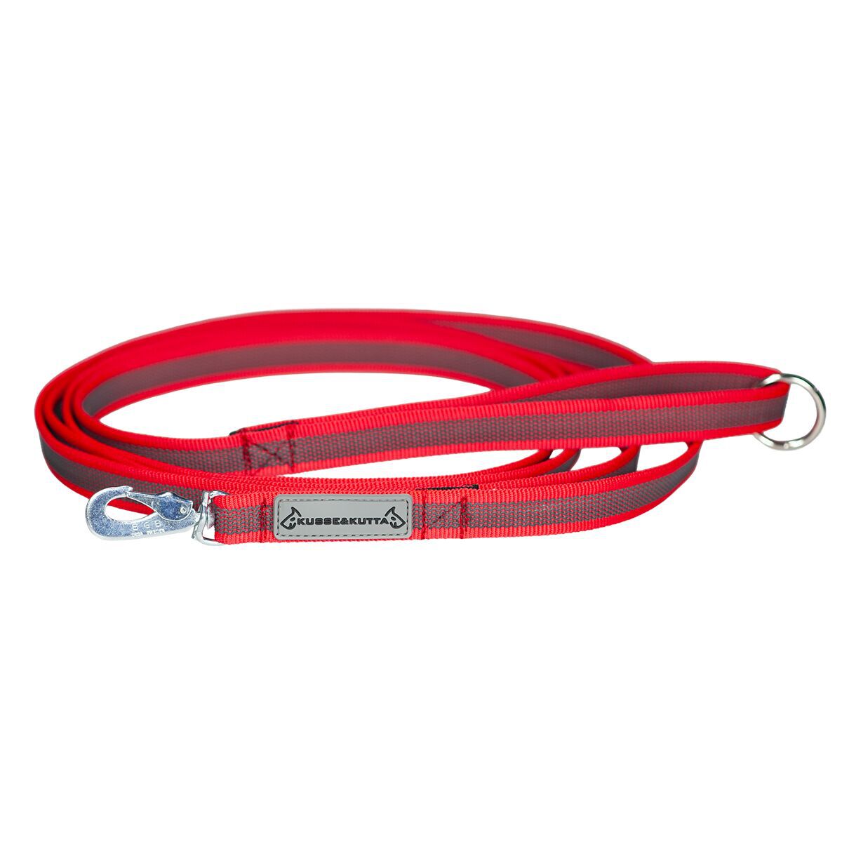 Kusse & Kutta Grip Hundkoppel med BGB-hake 300 cm Röd