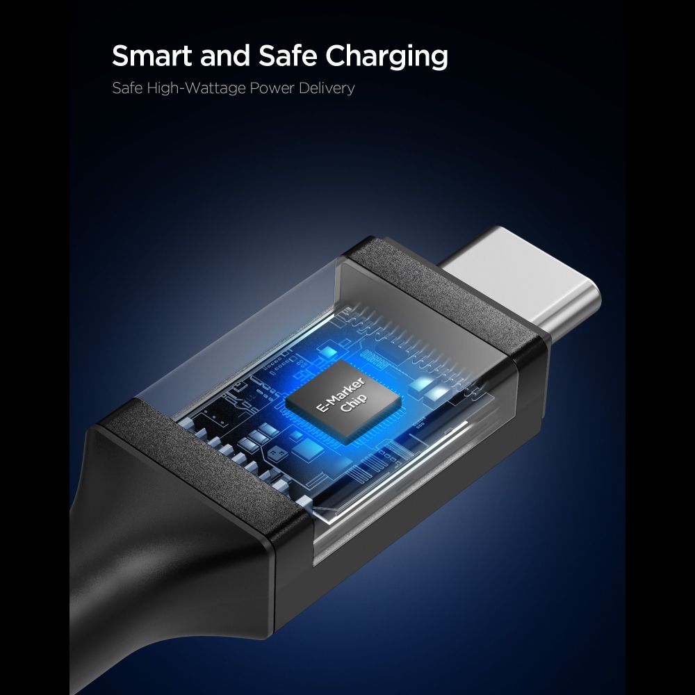 Spigen EB10010CC 100 W, 100 cm kabel – svart, bild 4