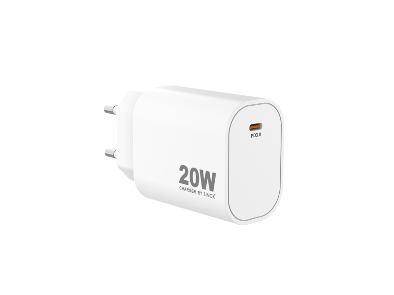 Sinox 230V USB-C PD-laddare 20W vit